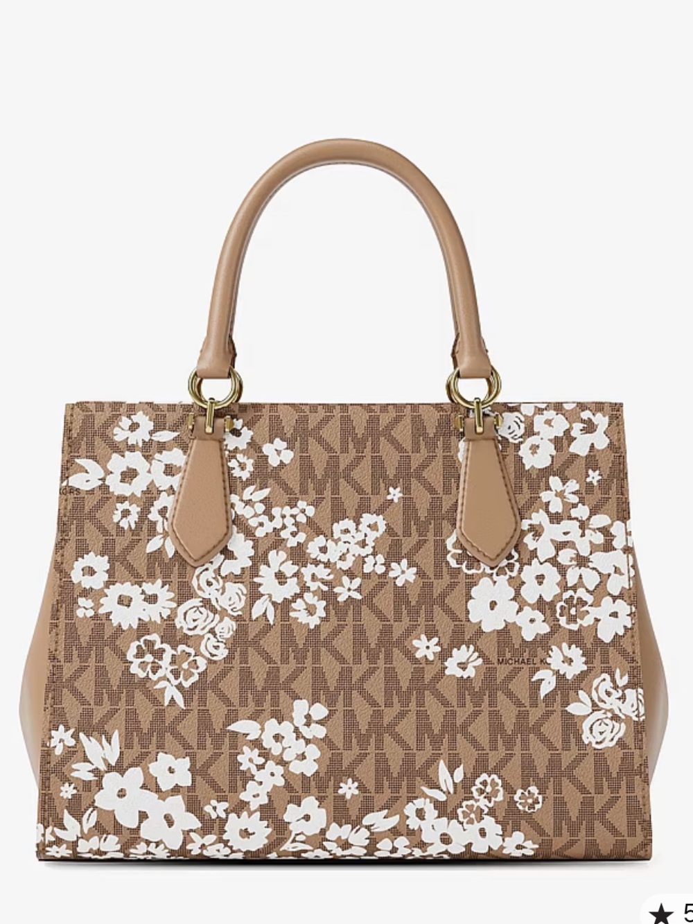 MICHAEL KORS Marilyn Medium Printed Signature Logo Satchel Crossbody 
CAMEL 
NWT - Picture 2 of 16